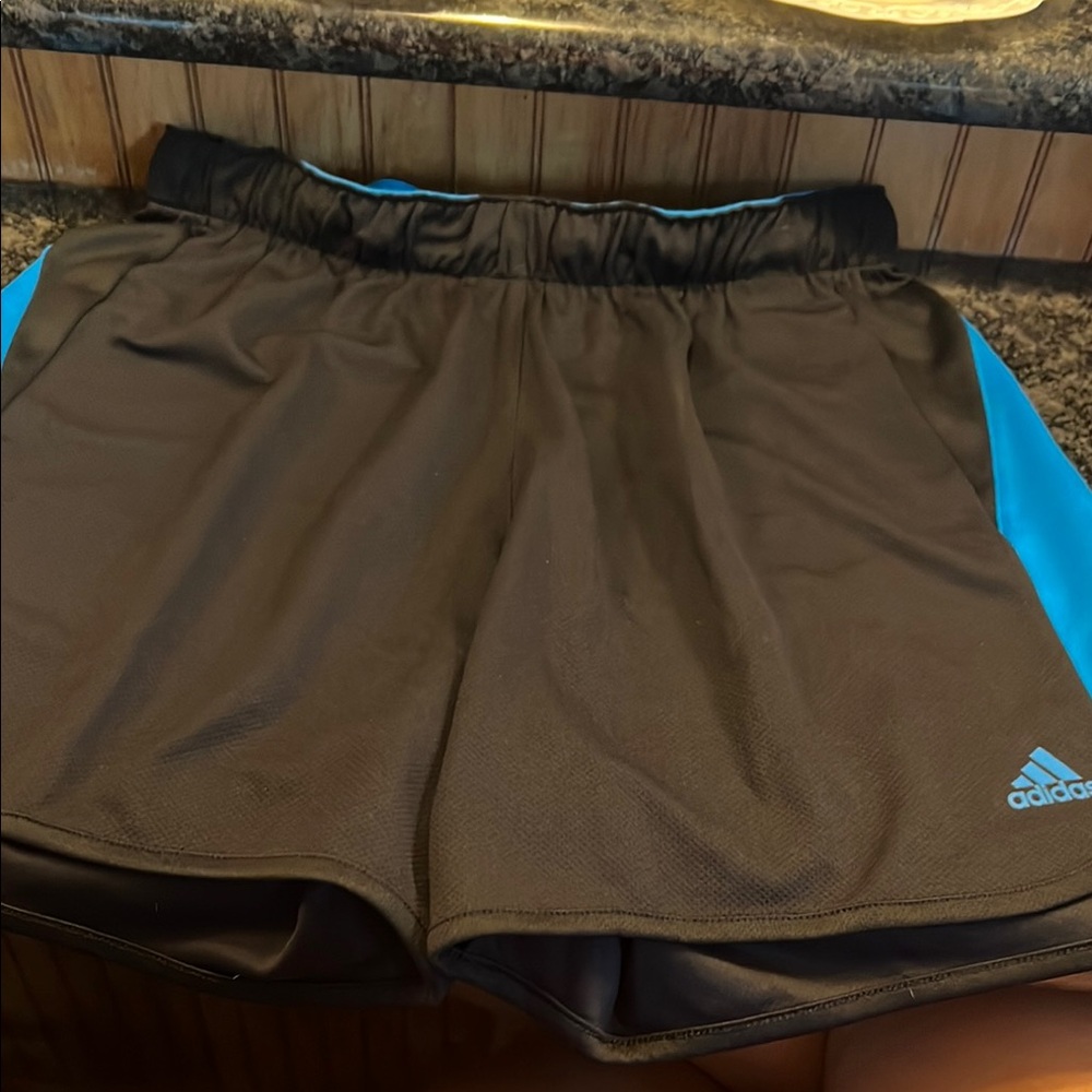 Adidas Women's Black and Blue Shorts